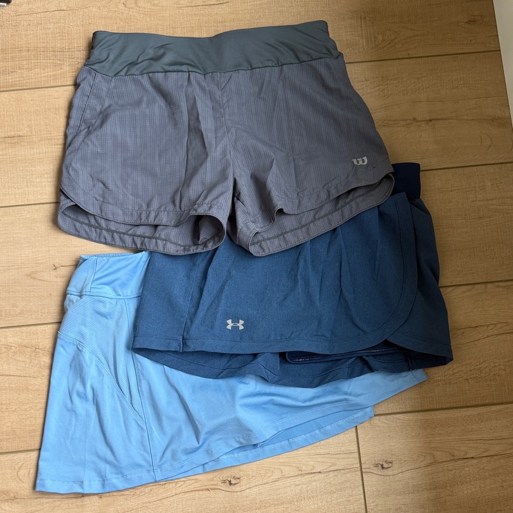 Tennis skirts- Wilson, Fila and Under Armour Women's Skirts - Gray and Blue